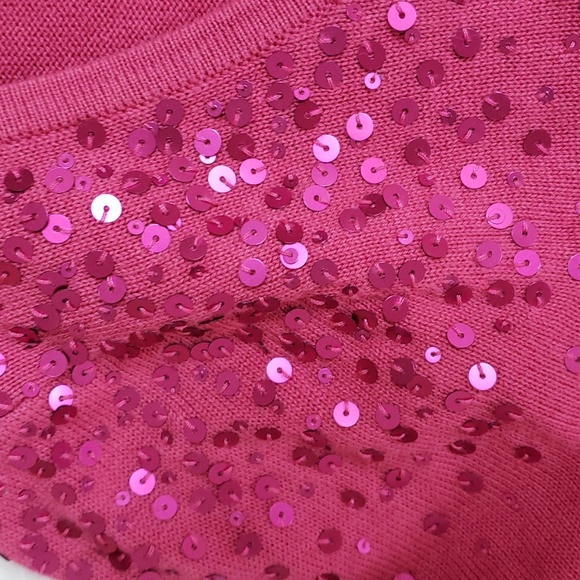 ELLE Magenta Button Cardigan with Sequins, Size: Small - Picture 9 of 15